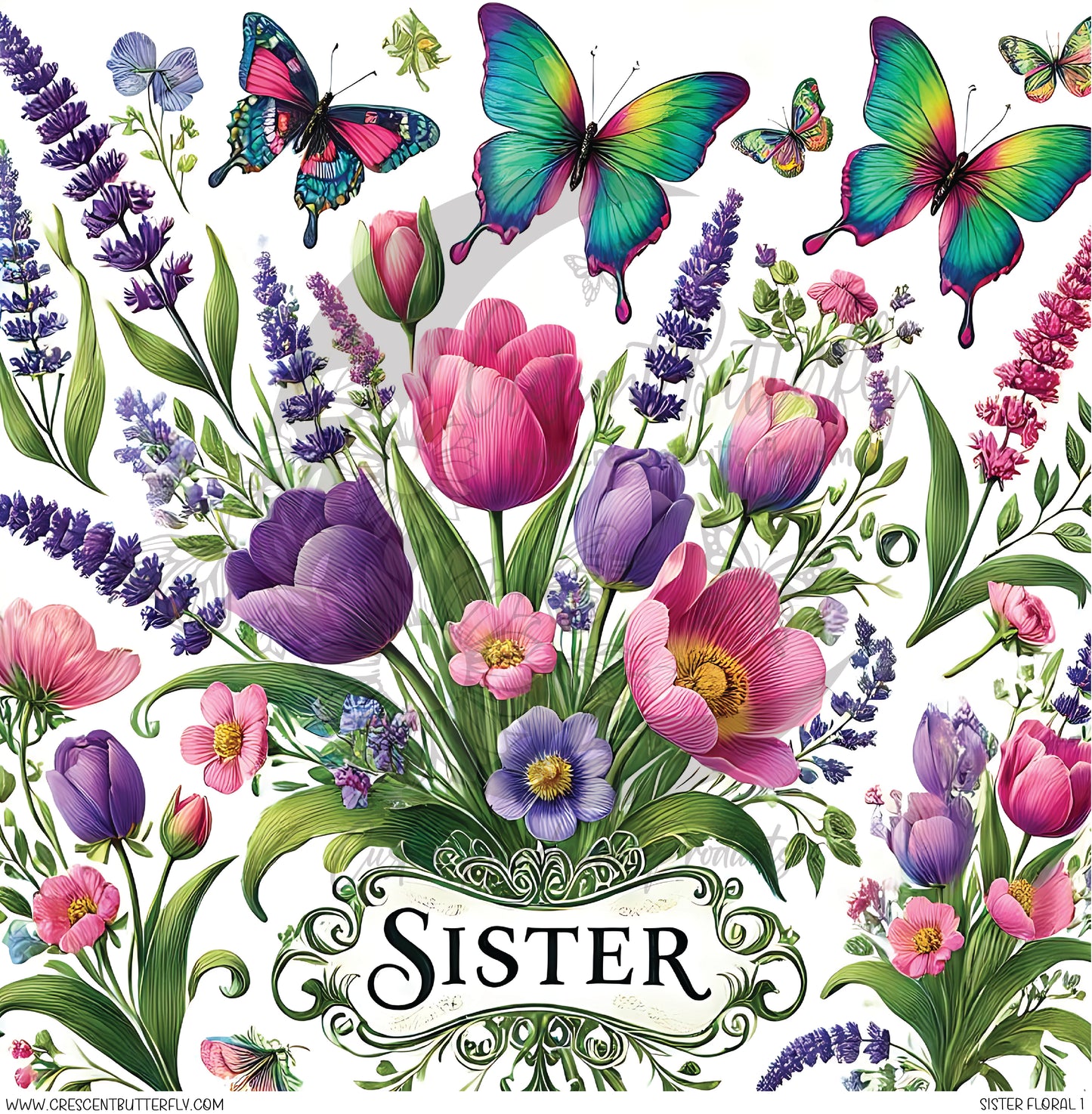 Sister Floral 1 Printed Vinyl Sheet/Wrap