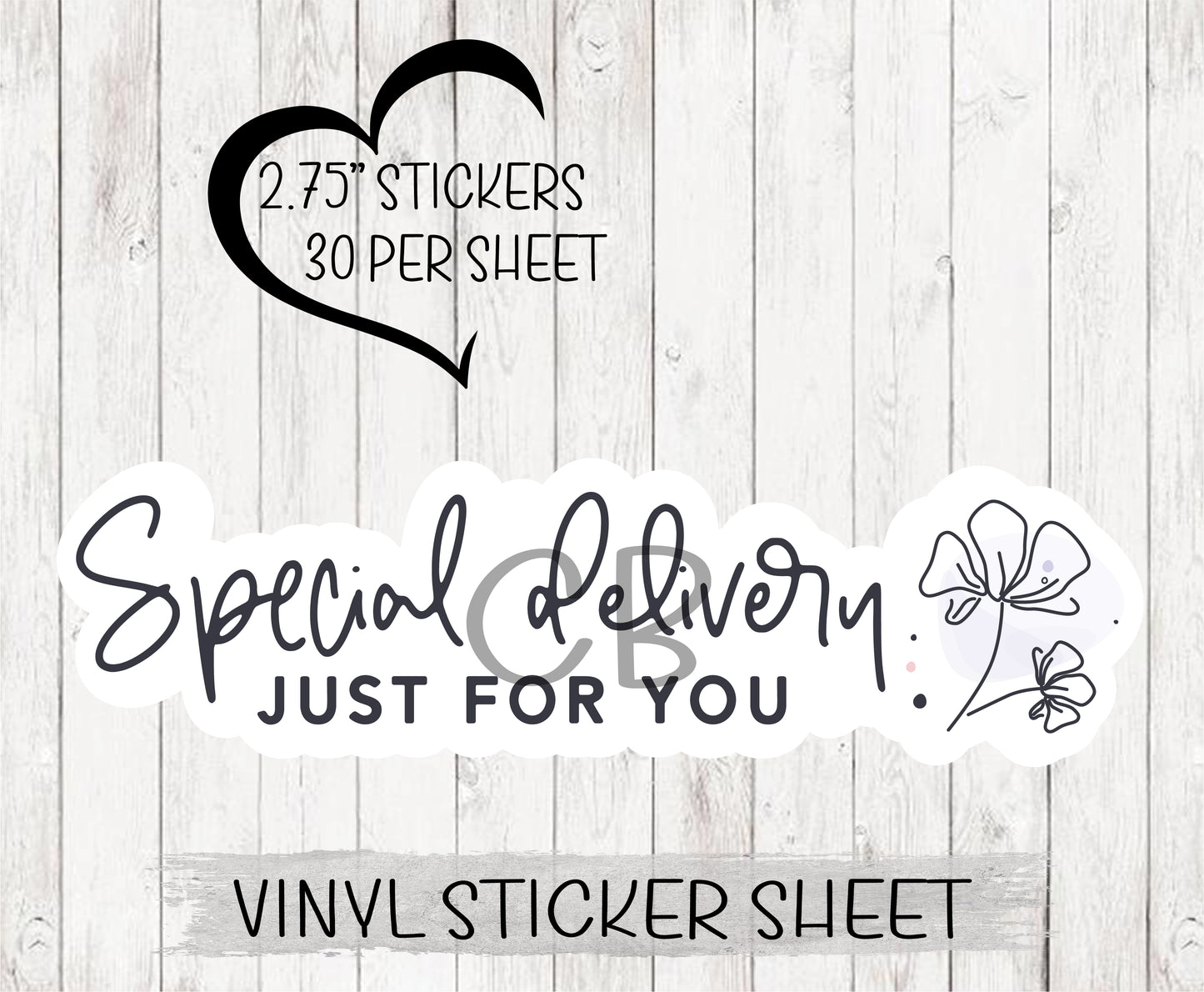 Special Delivery Simple Vinyl Sticker Sheet