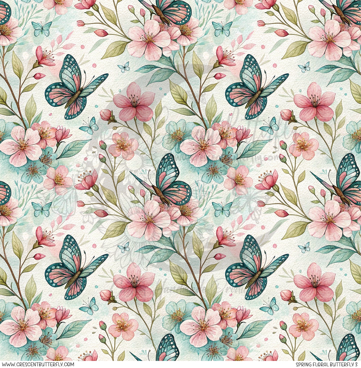 Spring Floral Butterfly 3 Printed Vinyl Sheet/Wrap