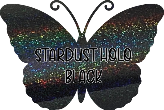 Stardust Holographic Black Pre-Cut Pinstripe Vinyl Sheet