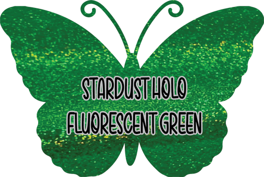 Stardust Holographic Fluorescent Green Pre-Cut Pinstripe Vinyl Sheet