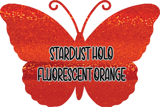 Stardust Holographic Fluorescent Orange Pre-Cut Pinstripe Vinyl Sheet