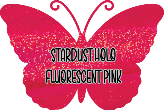 Stardust Holographic Fluorescent Pink Pre-Cut Pinstripe Vinyl Sheet
