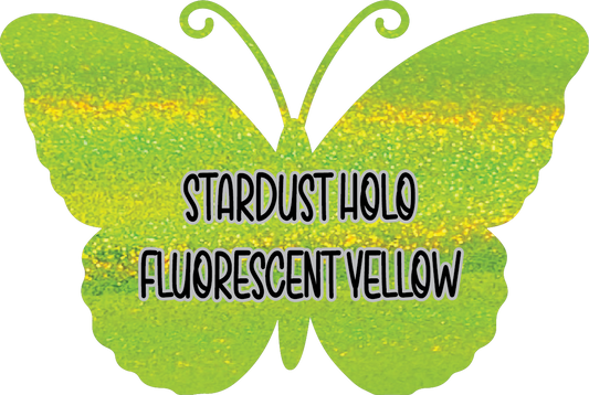 Stardust Holographic Fluorescent Yellow Pre-Cut Pinstripe Vinyl Sheet