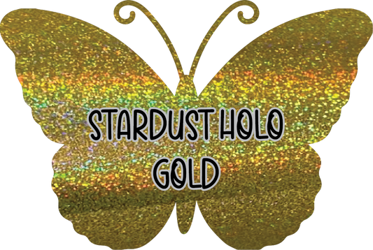 Stardust Holographic Gold Pre-Cut Pinstripe Vinyl Sheet