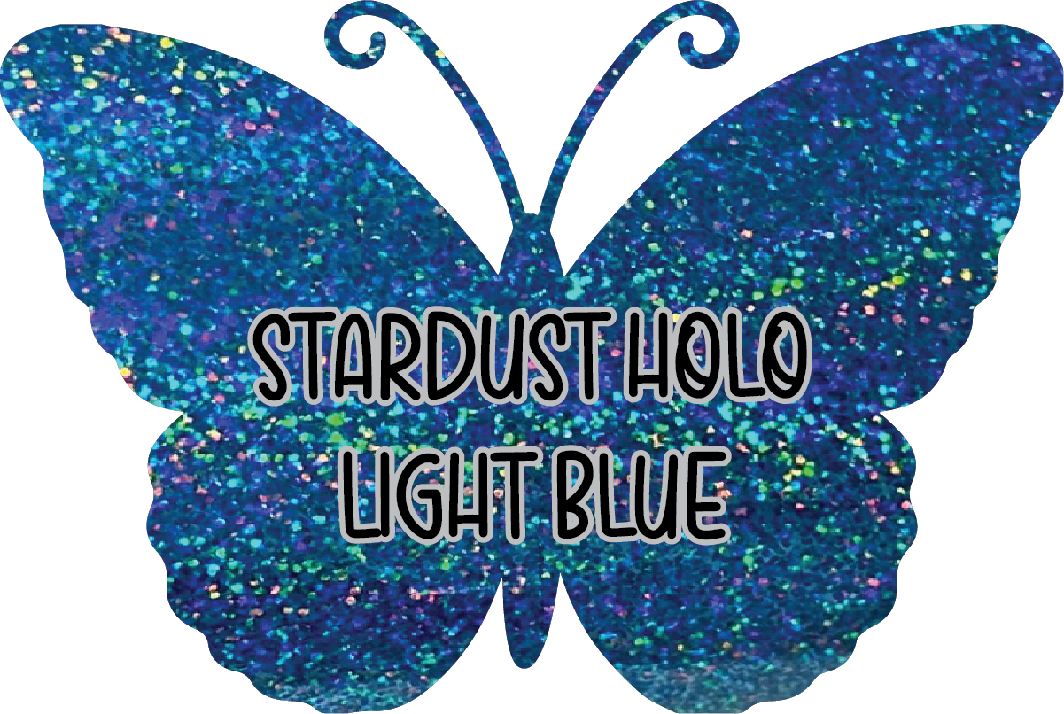 Stardust Holographic Light Blue Pre-Cut Pinstripe Vinyl Sheet