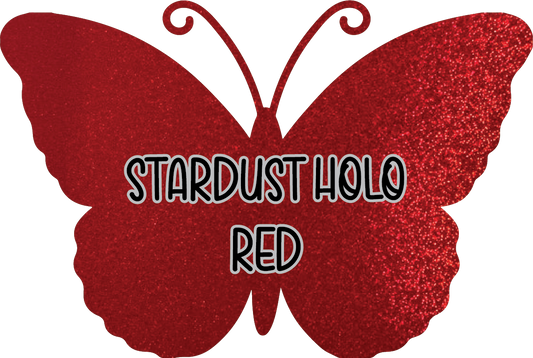Stardust Holographic Red Pre-Cut Pinstripe Vinyl Sheet