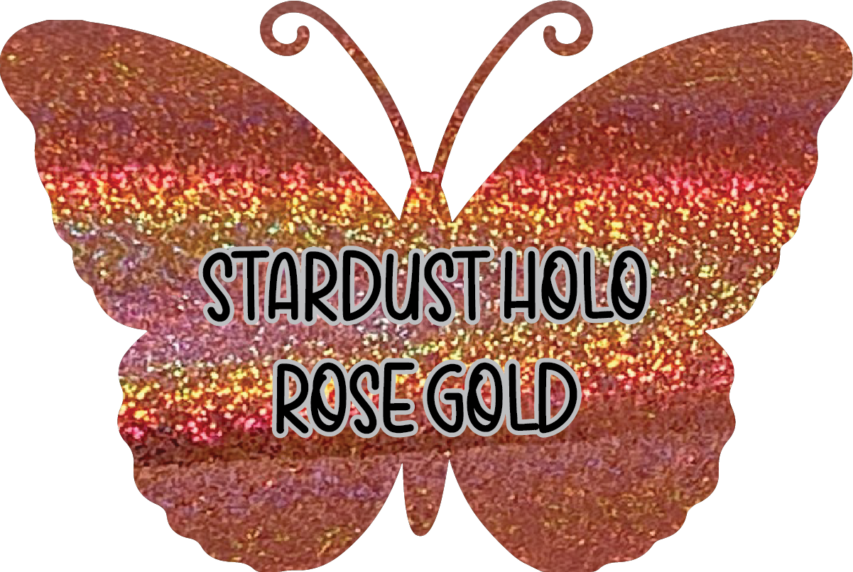 Stardust Holographic Rose Gold Pre-Cut Pinstripe Vinyl Sheet