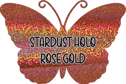Stardust Holographic Rose Gold Pre-Cut Pinstripe Vinyl Sheet