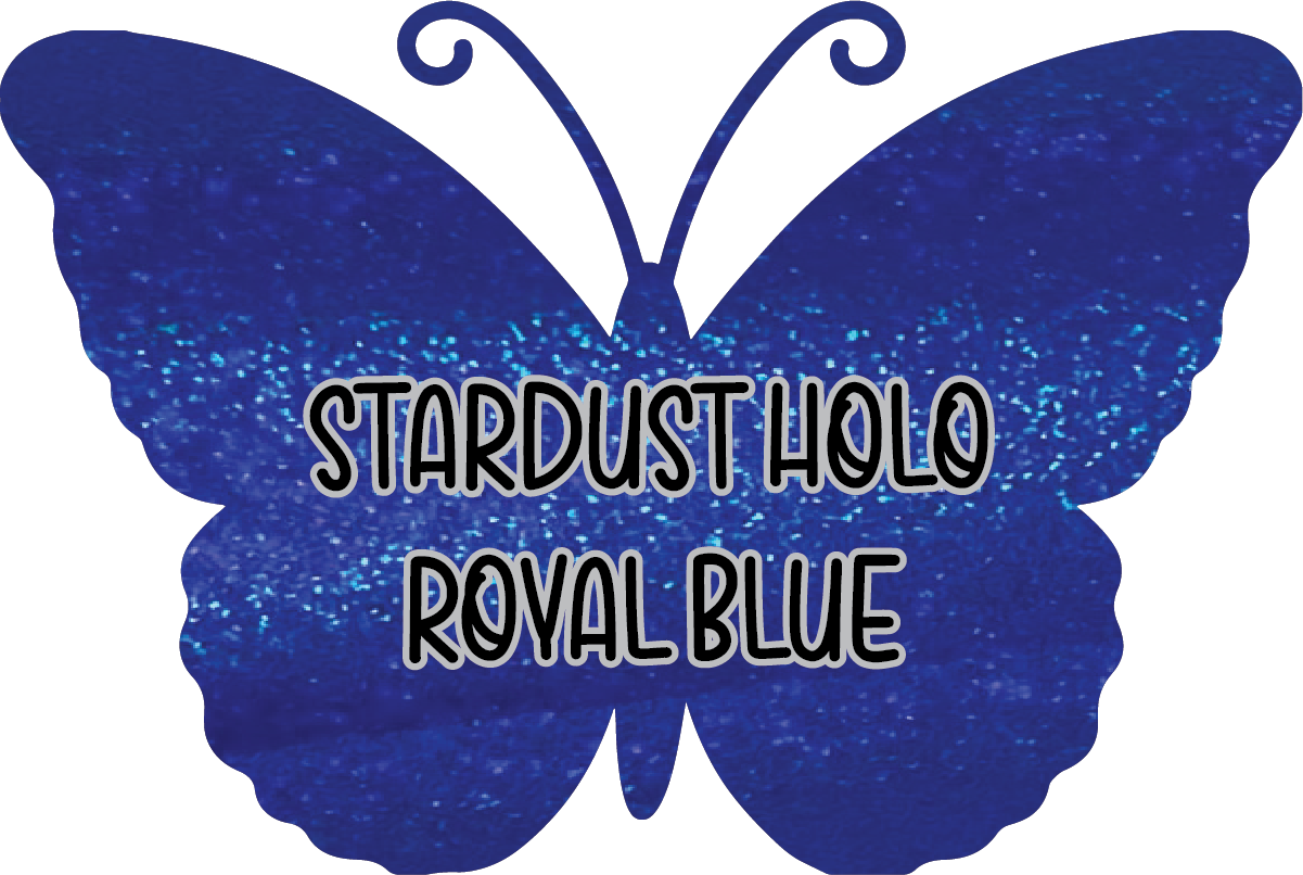 Stardust Holographic Royal Blue Pre-Cut Pinstripe Vinyl Sheet