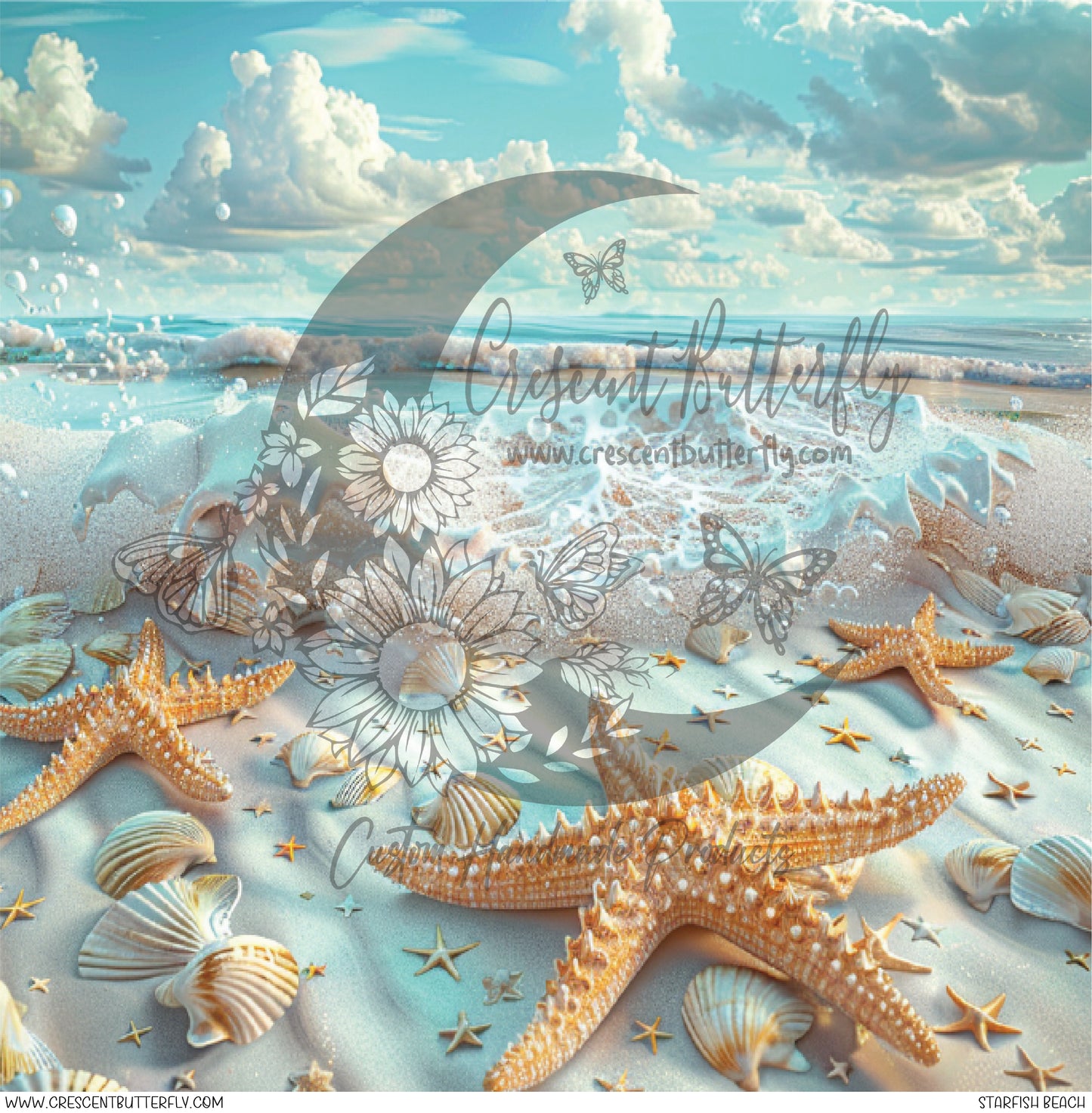 Starfish Beach Printed Vinyl Sheet/Wrap