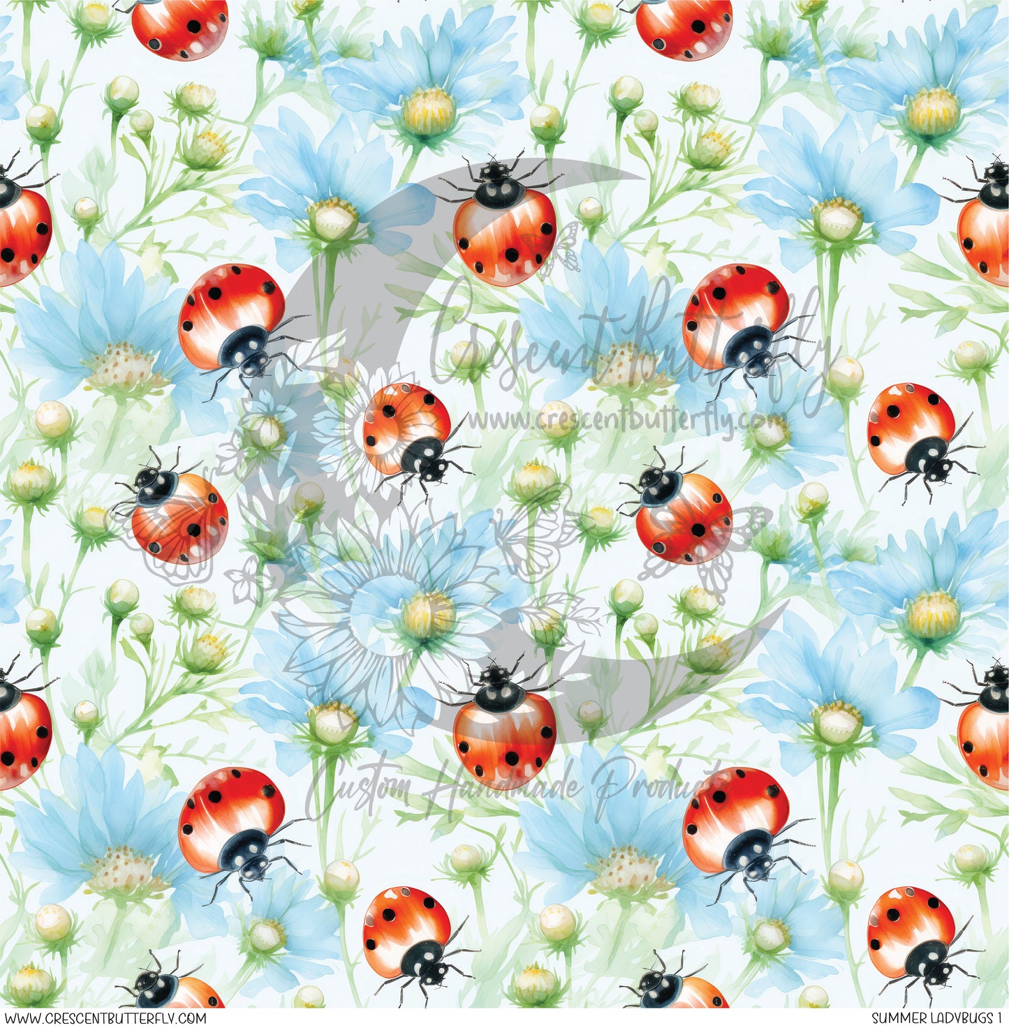 Summer Ladybugs 1 Printed Vinyl Sheet/Wrap