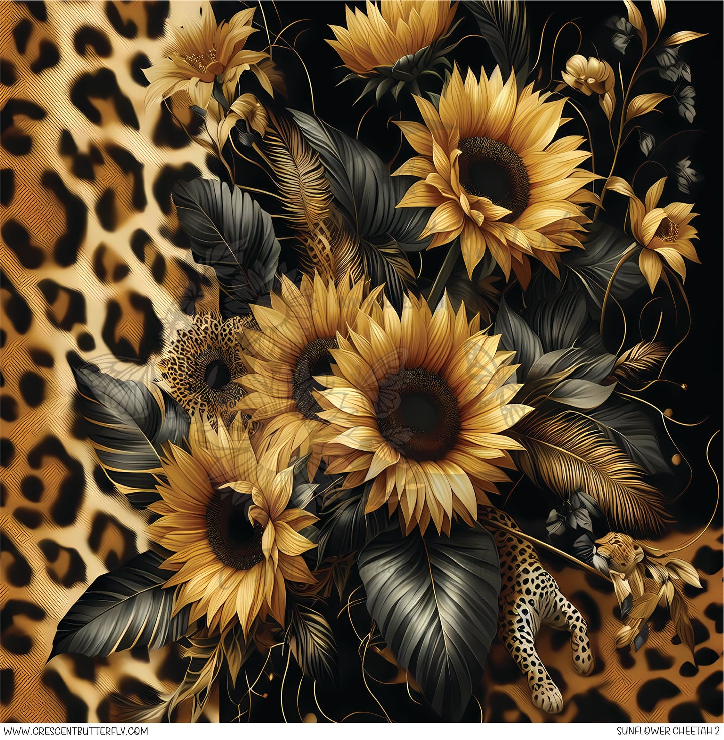 Sunflower Cheetah 2 Printed Vinyl Sheet/Wrap