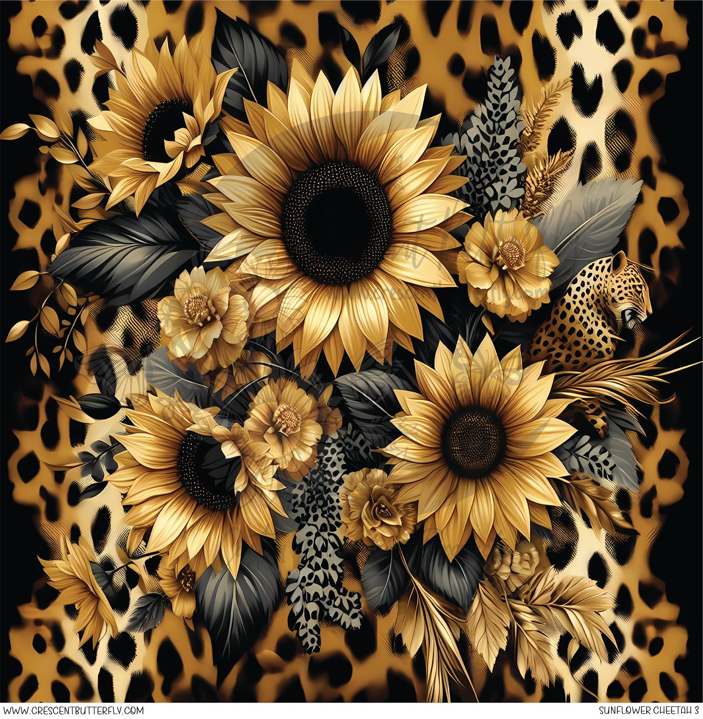 Sunflower Cheetah 3 Printed Vinyl Sheet/Wrap