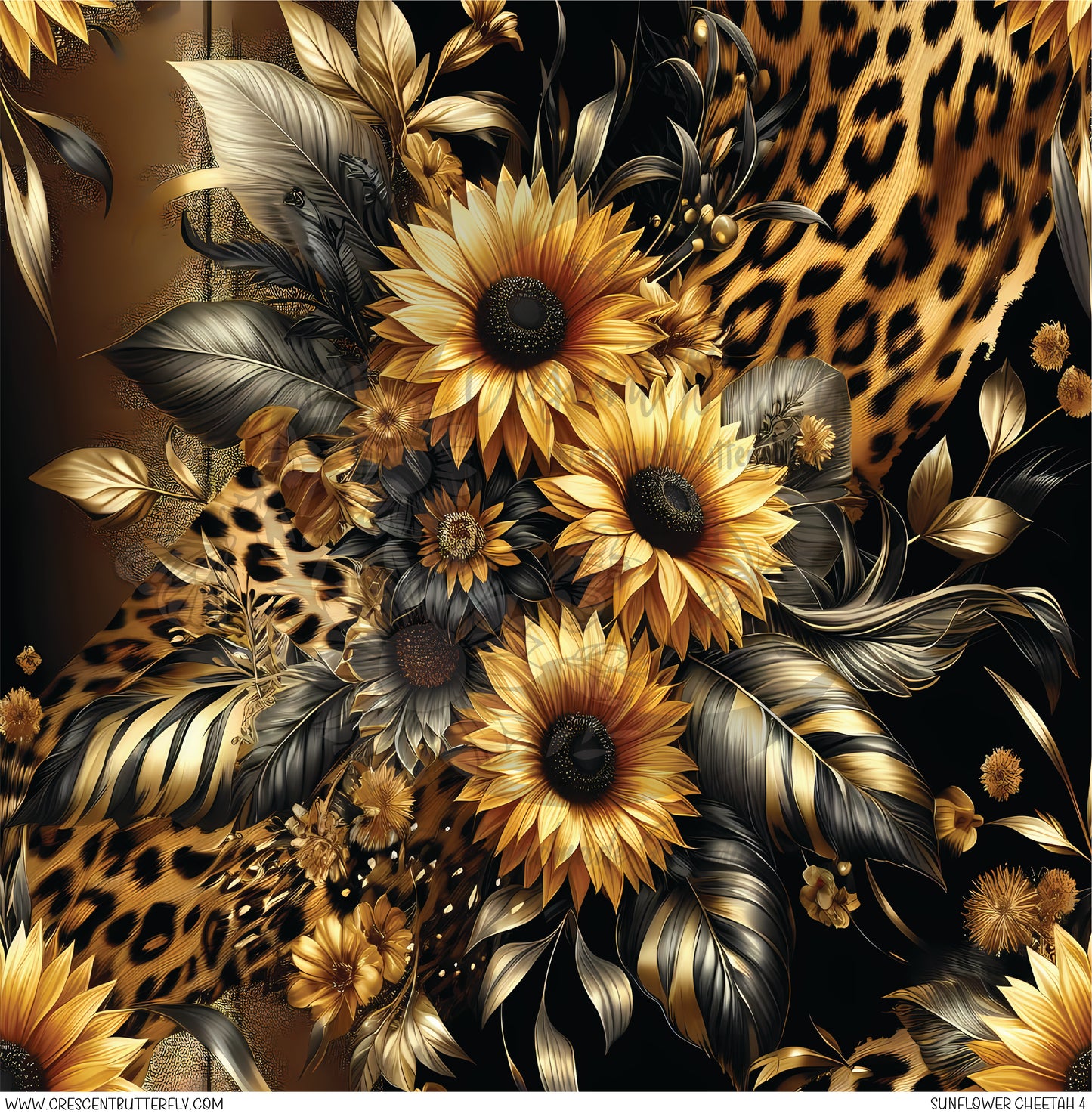 Sunflower Cheetah 4 Printed Vinyl Sheet/Wrap