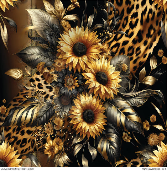 Sunflower Cheetah 4 Printed Vinyl Sheet/Wrap