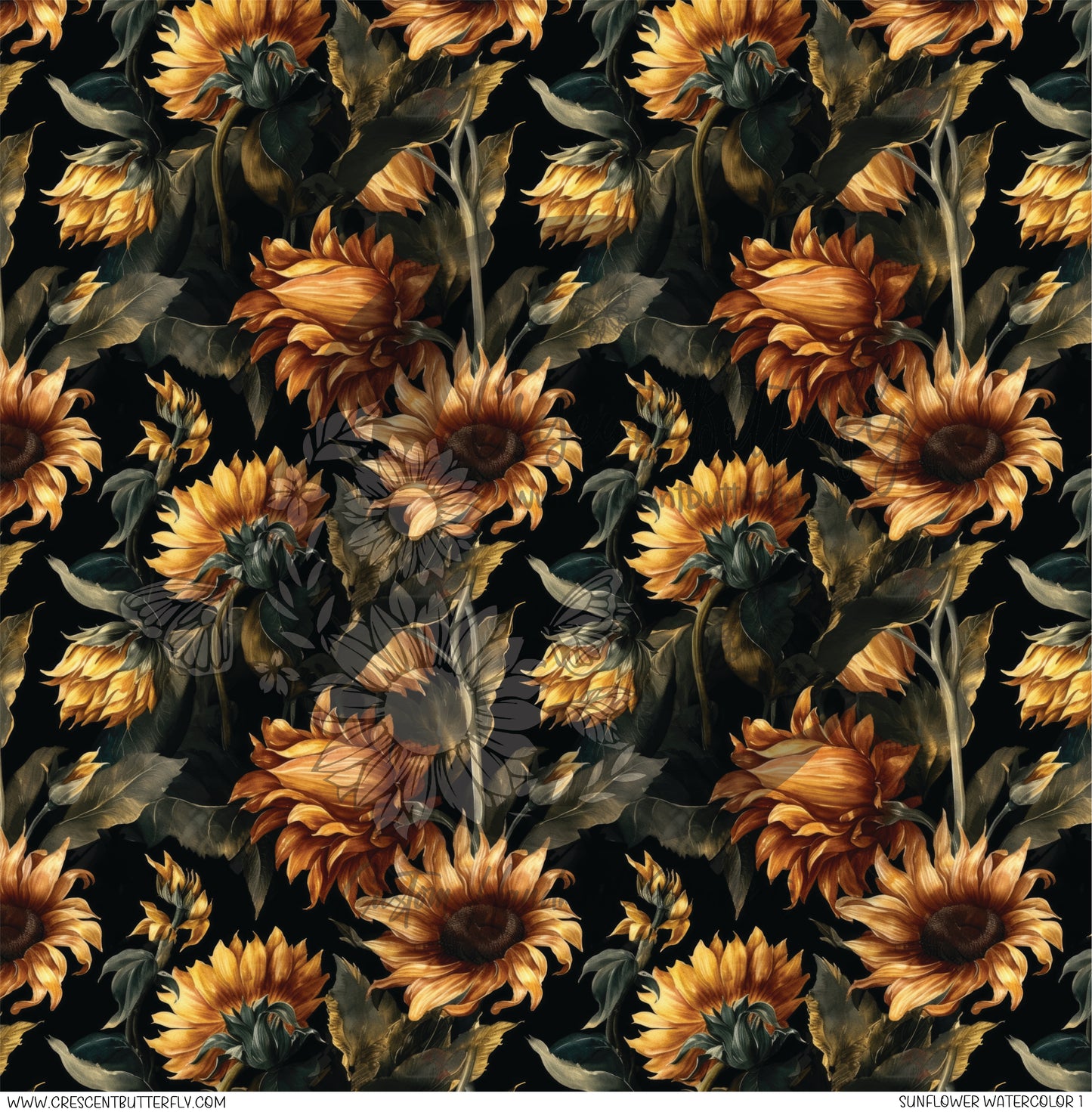 Sunflower Watercolor 1 Printed Vinyl Sheet/Wrap