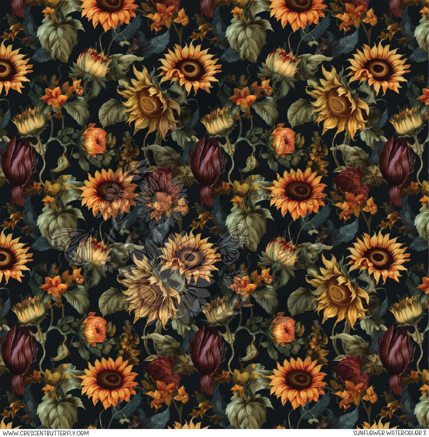 Sunflower Watercolor 3 Printed Vinyl Sheet/Wrap