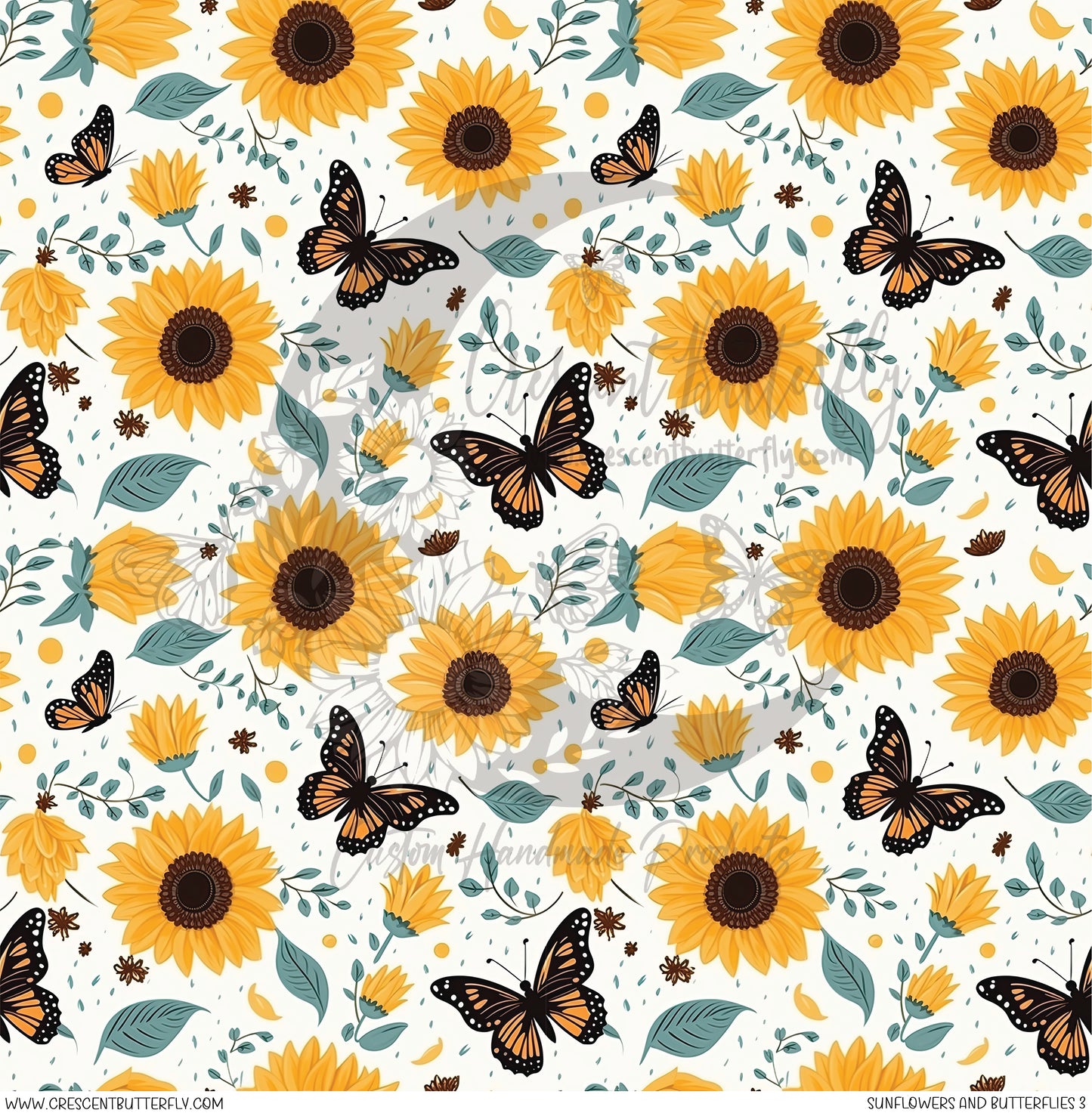 Sunflowers and Butterflies 3 Printed Vinyl Sheet/Wrap
