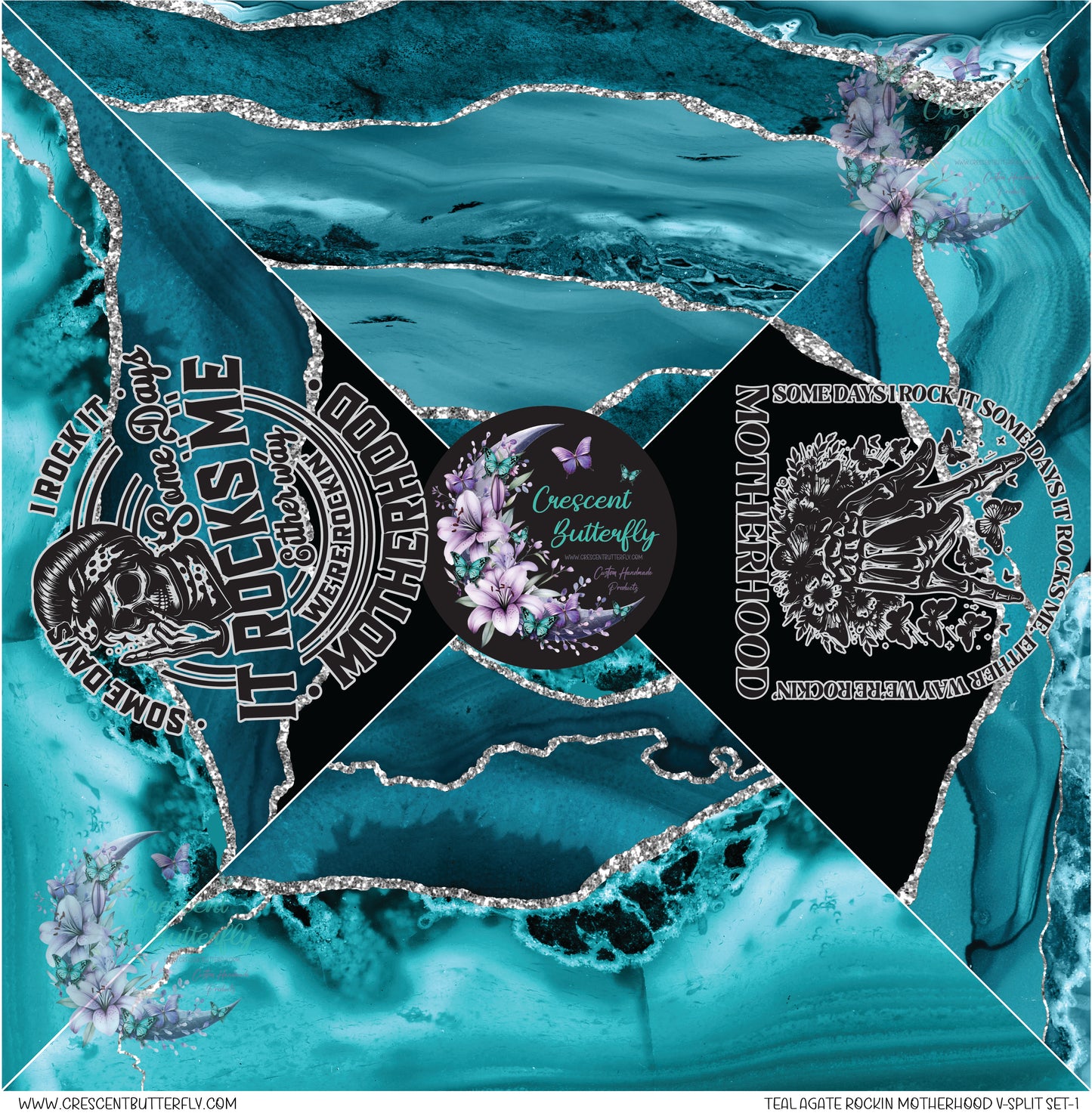 Teal Agate Rockin Motherhood V-Split Set-1 Printed Vinyl Sheet/Wrap