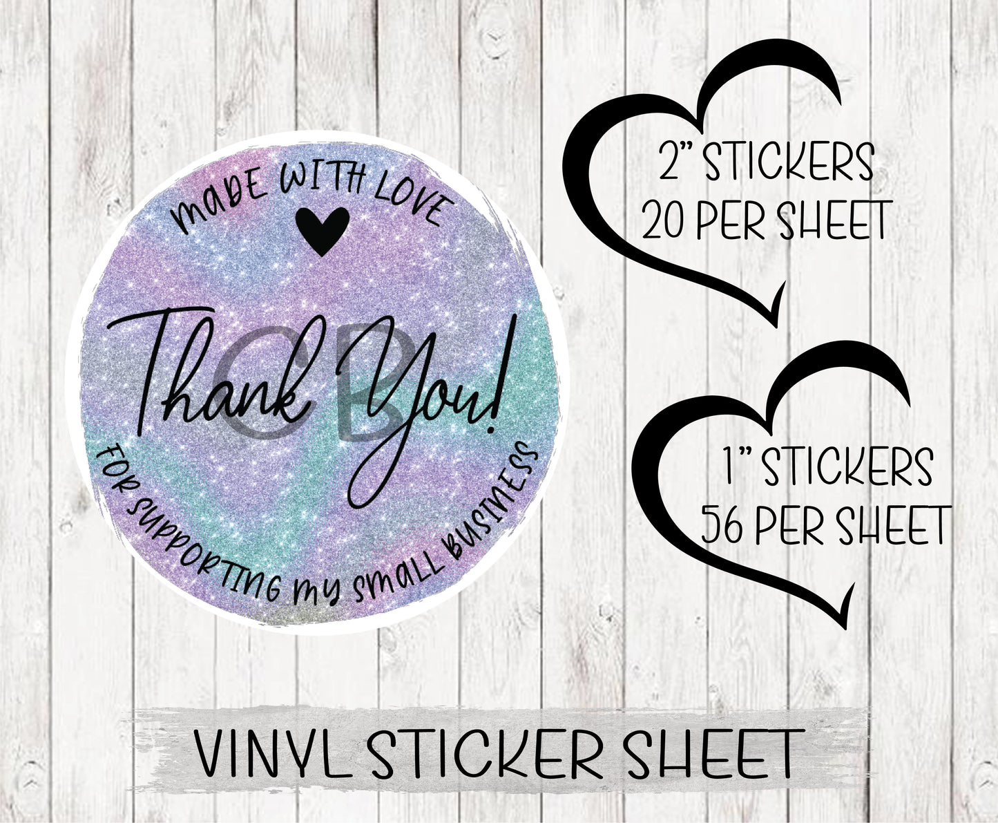 Thank You for Supporting Small 2 Vinyl Sticker Sheet