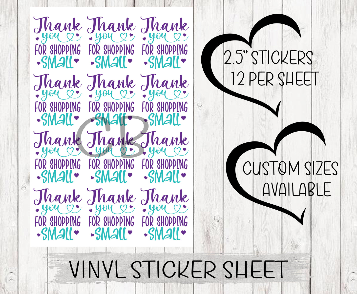 Thank You for Shopping Small Vinyl Sticker Sheet