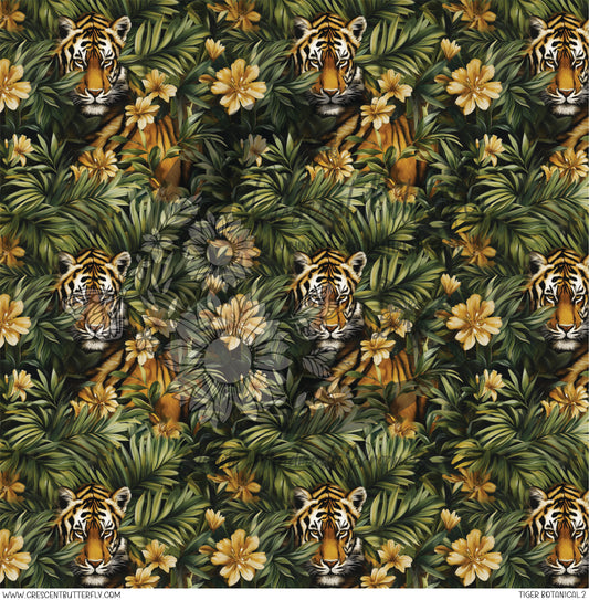 Tiger Botanical 2 Printed Vinyl Sheet/Wrap