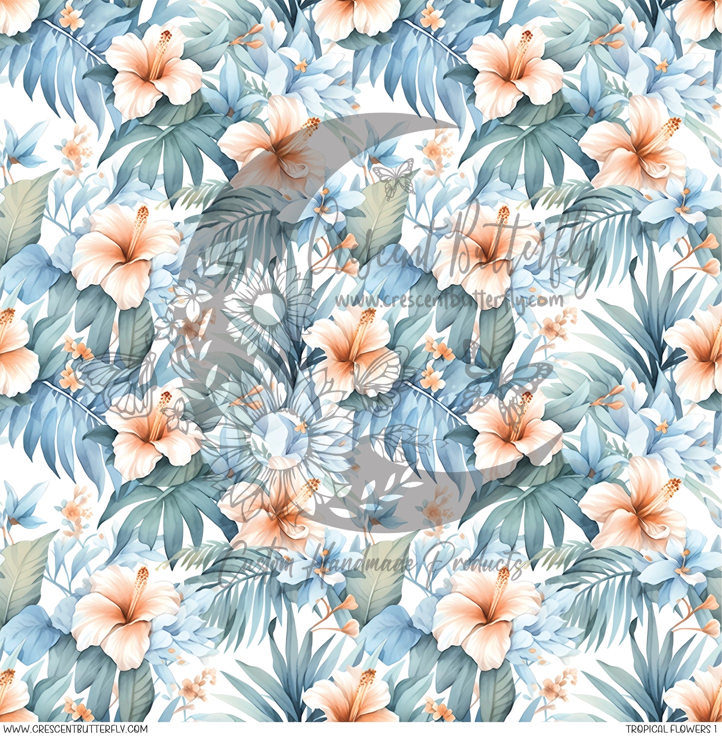 Tropical Flowers 1 Printed Vinyl Sheet/Wrap
