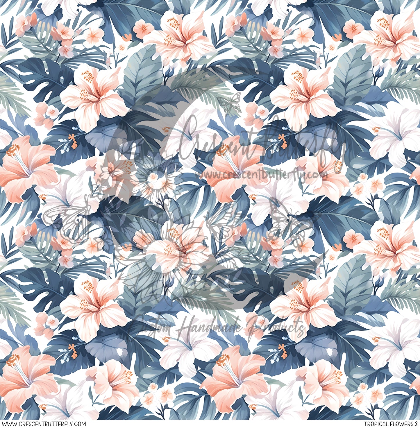 Tropical Flowers 3 Printed Vinyl Sheet/Wrap