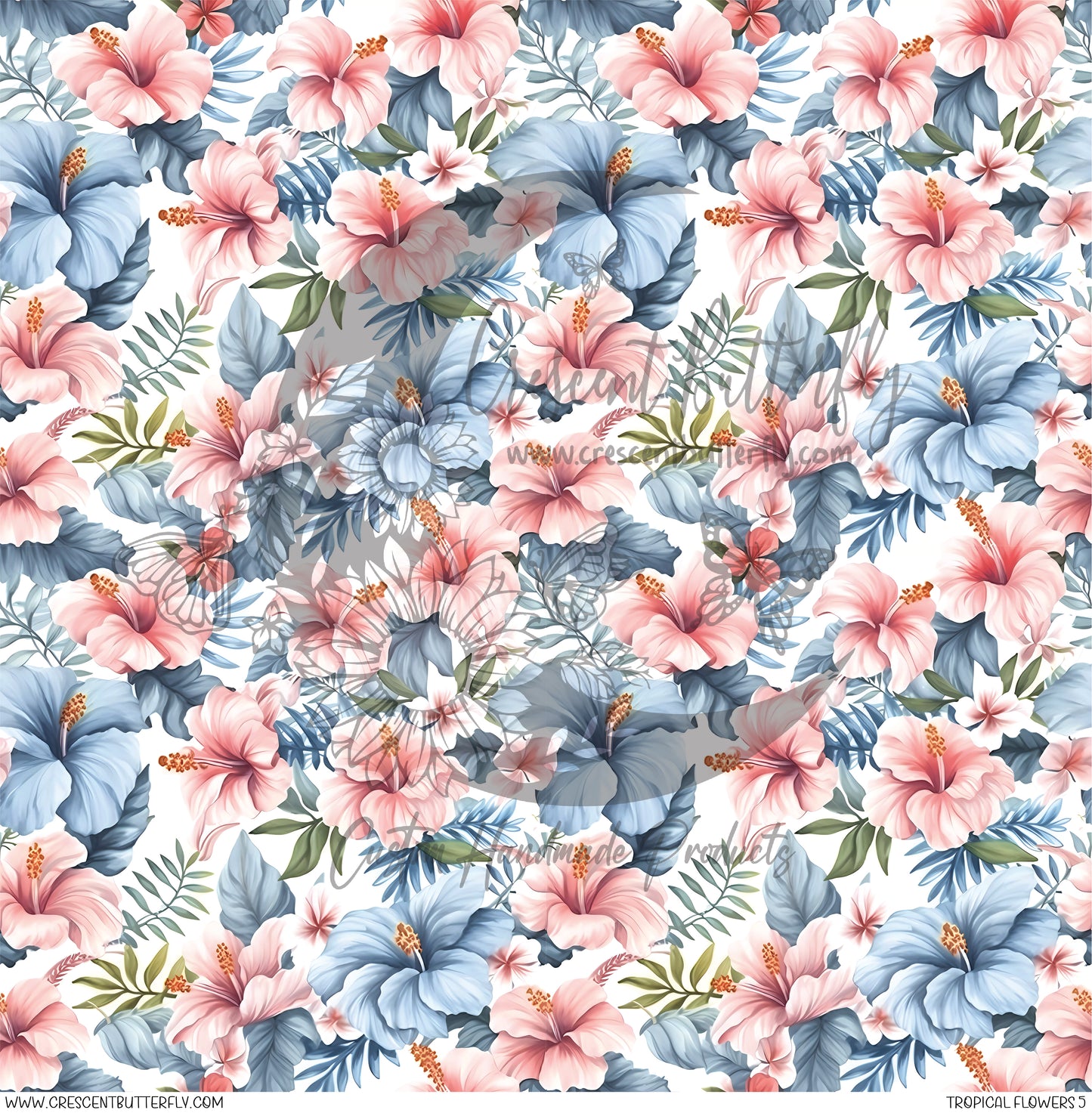 Tropical Flowers 5 Printed Vinyl Sheet/Wrap
