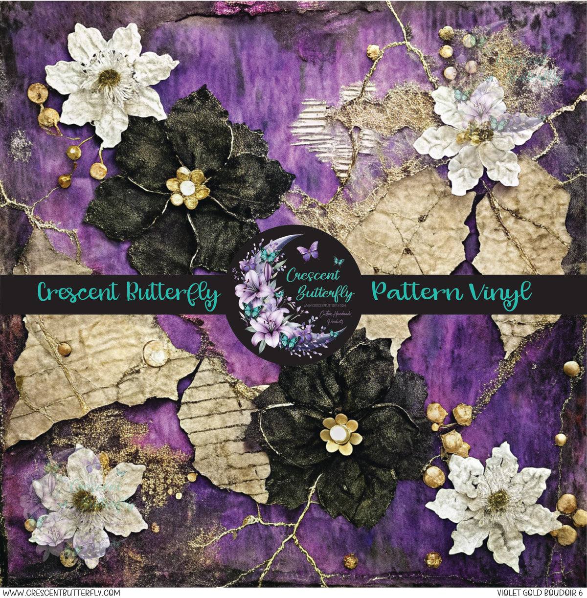 Violet Gold Boudoir 6 Printed Vinyl Sheet/Wrap