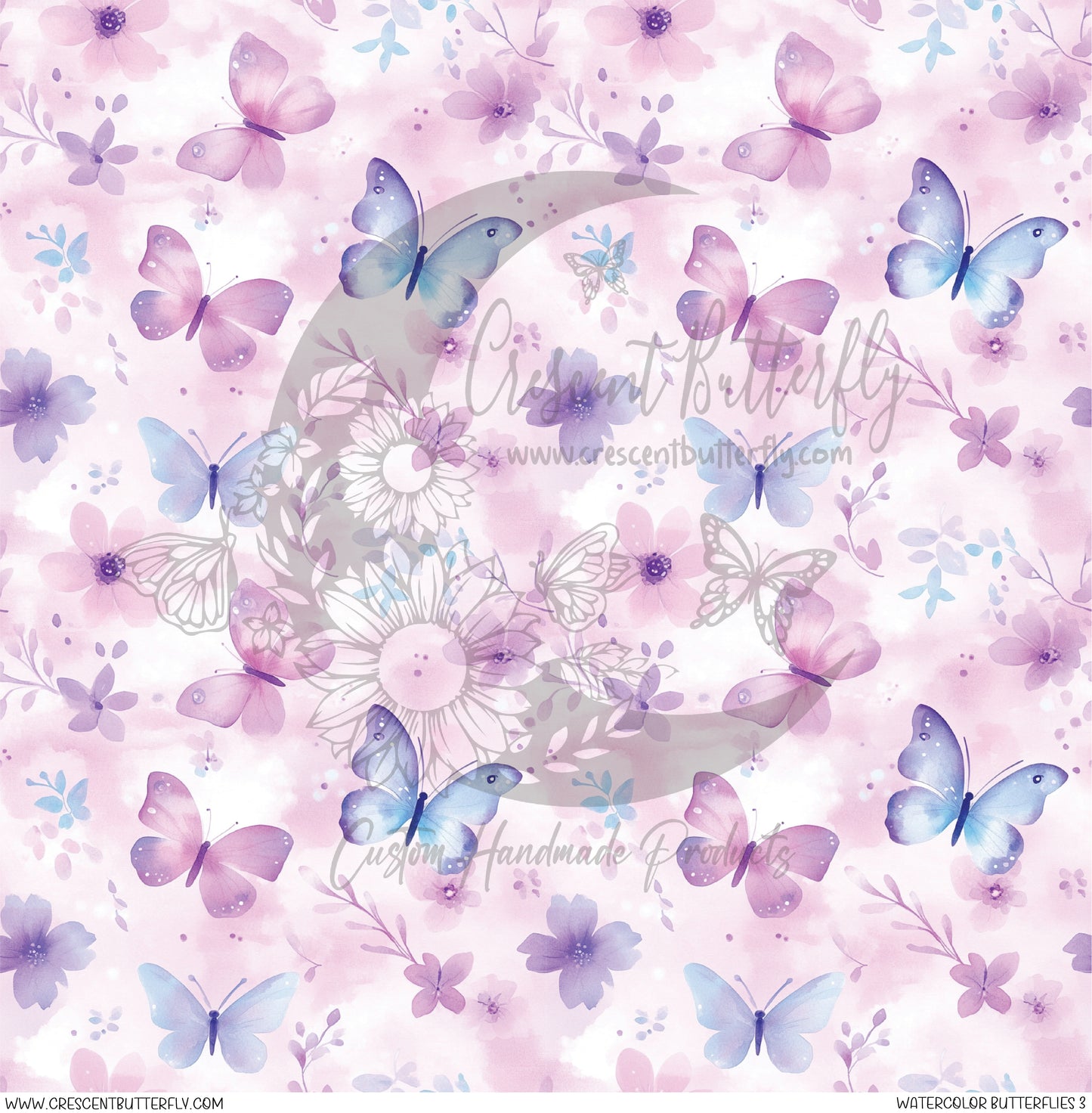 Watercolor Butterflies 3 Printed Vinyl Sheet/Wrap