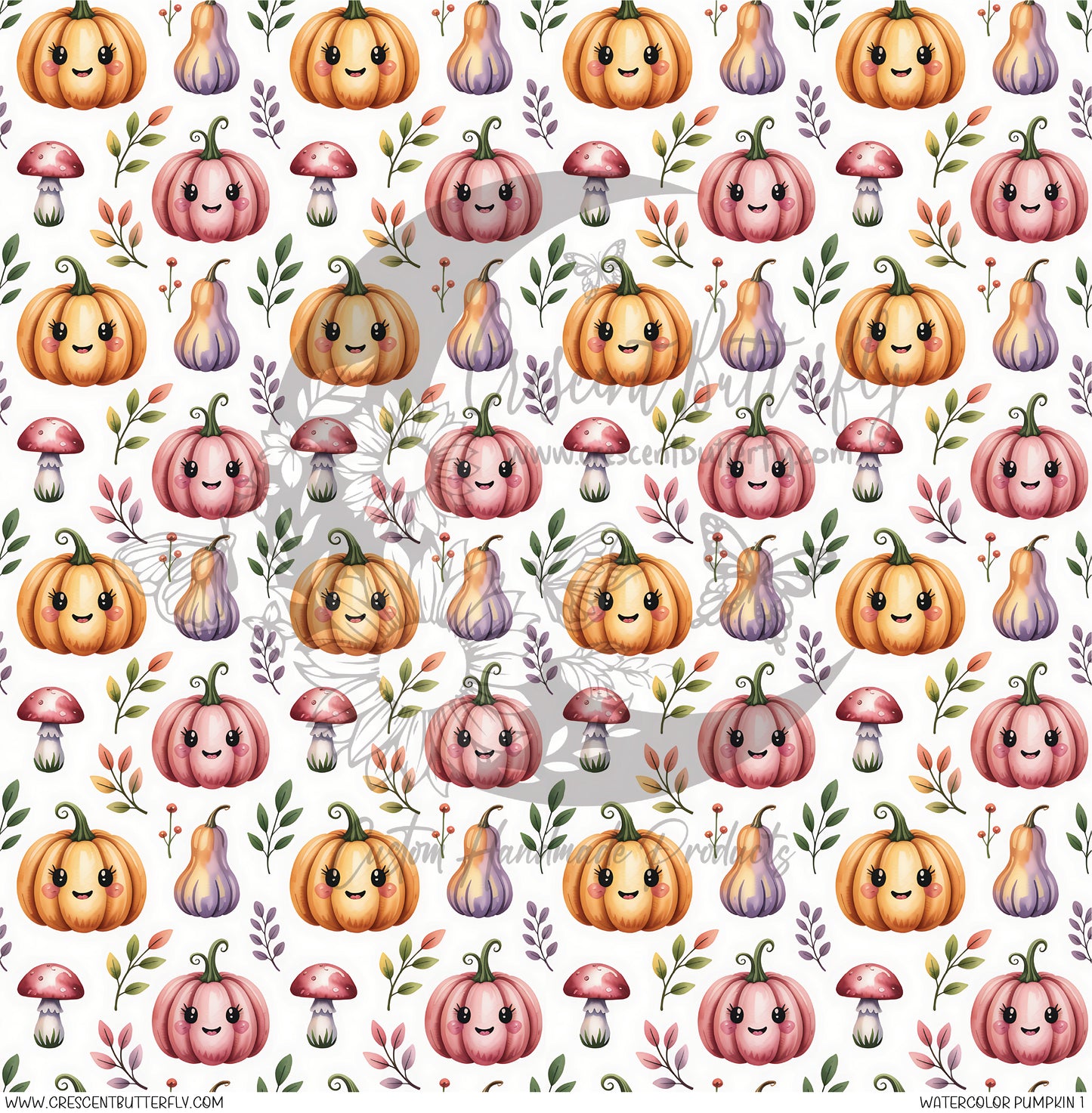 Watercolor Pumpkin 1 Printed Vinyl Sheet/Wrap