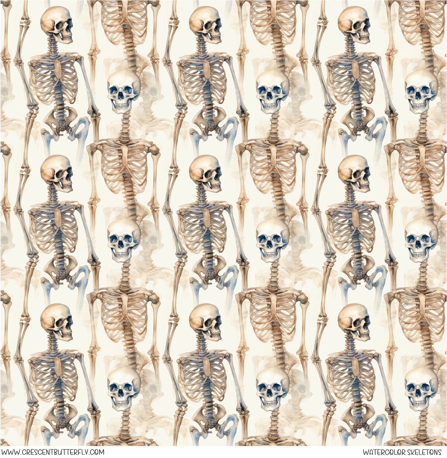Watercolor Skeletons Vinyl Sheet/Wrap