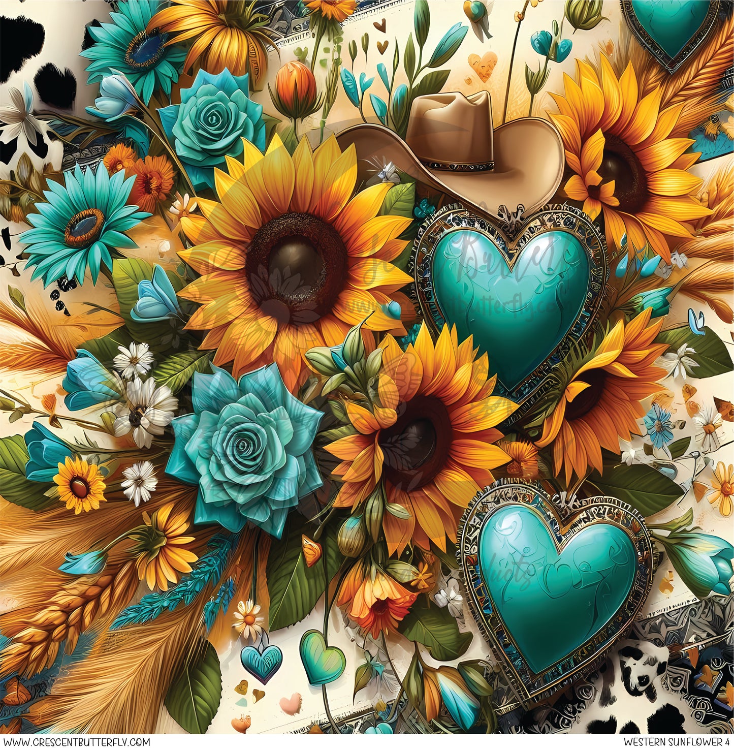 Western Sunflower 4 Printed Vinyl Sheet/Wrap