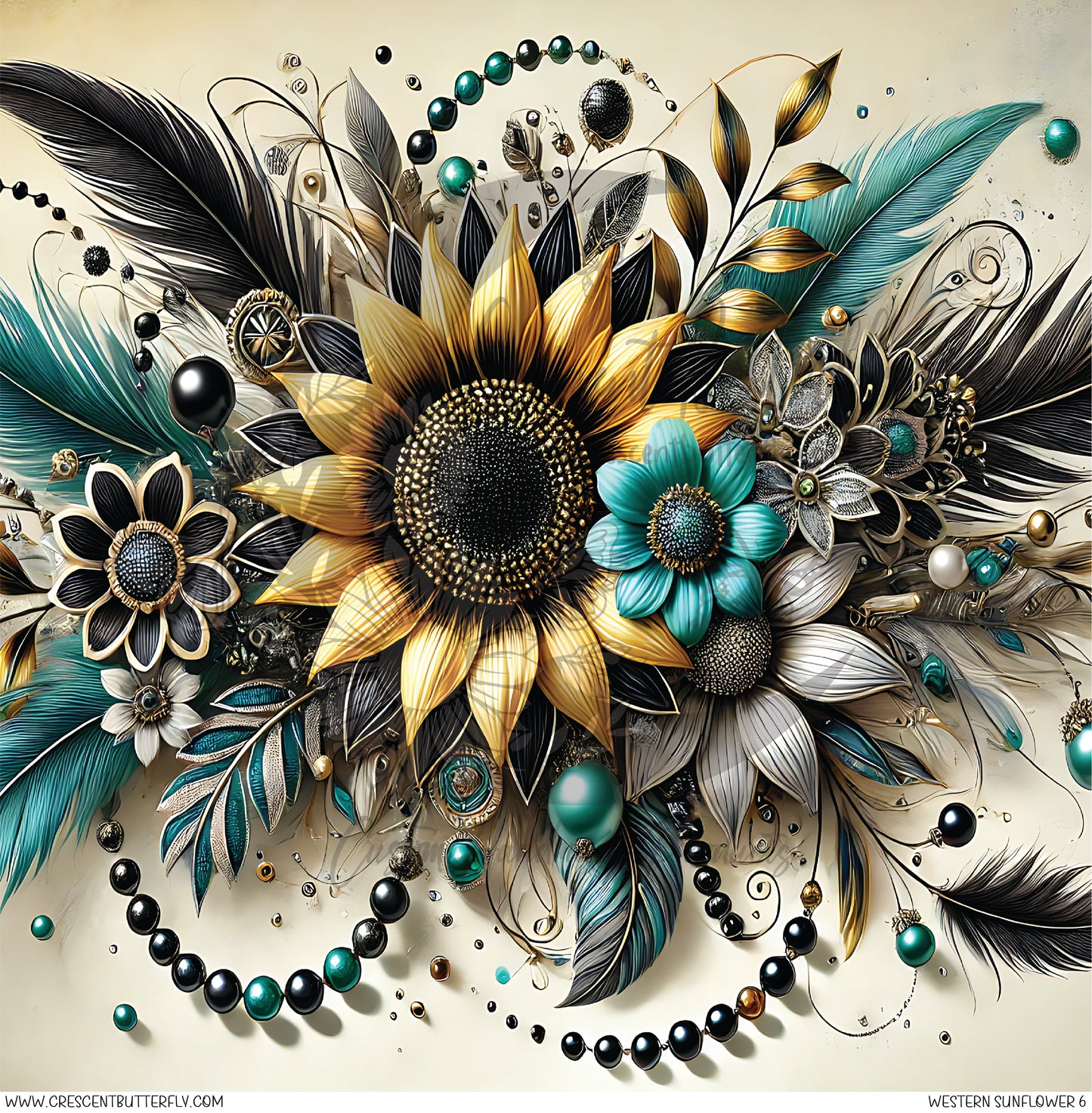 Western Sunflower 6 Printed Vinyl Sheet/Wrap