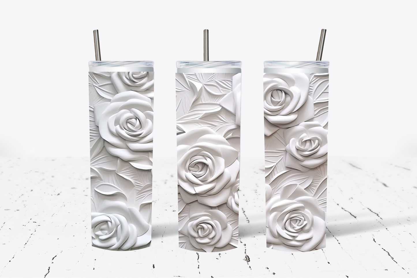 White Roses 1 3D Sublimation Tumbler