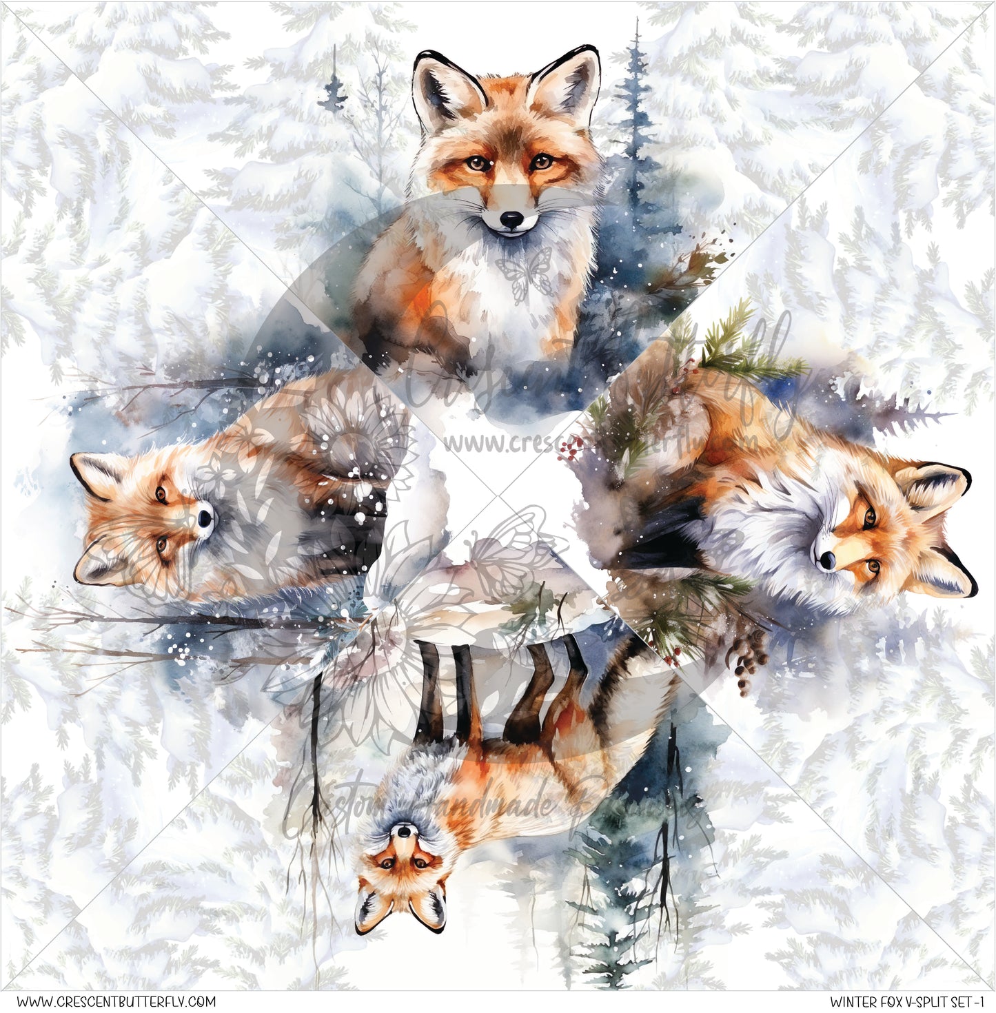 Winter Fox V-Split Set-1 Printed Vinyl Sheet/Wrap