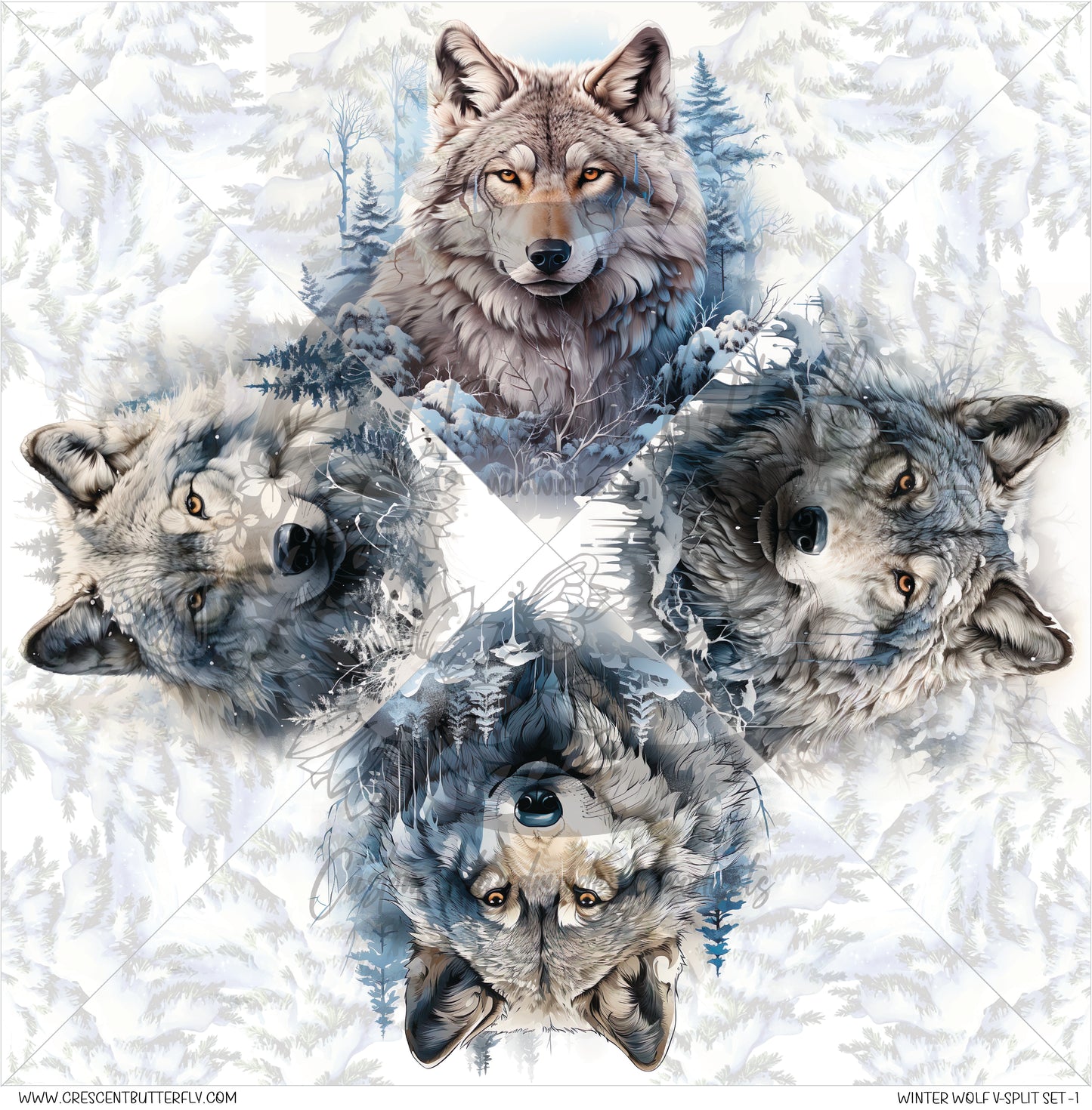 Winter Wolf V-Split Set-1 Printed Vinyl Sheet/Wrap
