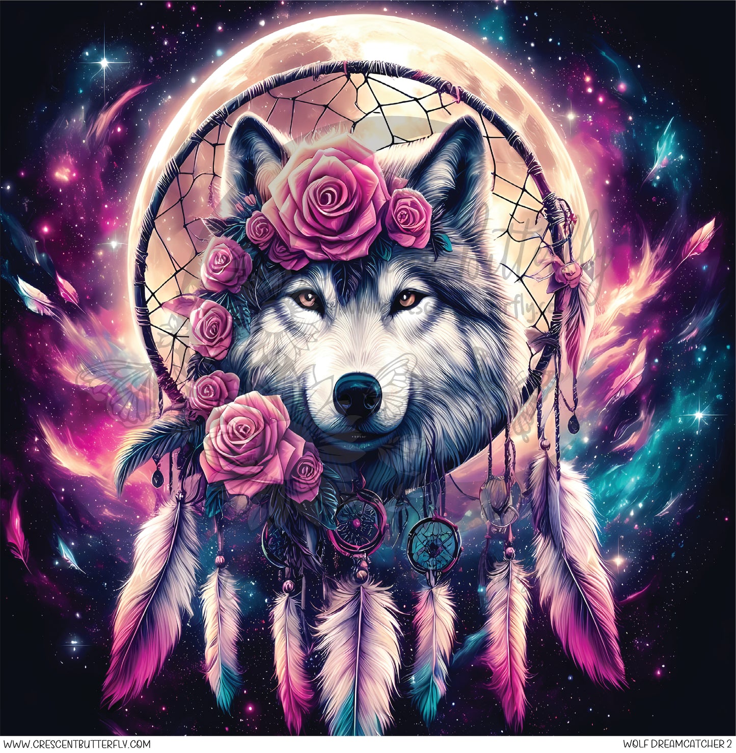 Wolf Dreamcatcher 2 Printed Vinyl Sheet/Wrap