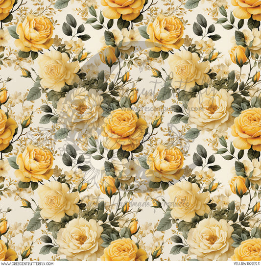Yellow Roses 3 Printed Vinyl Sheet/Wrap