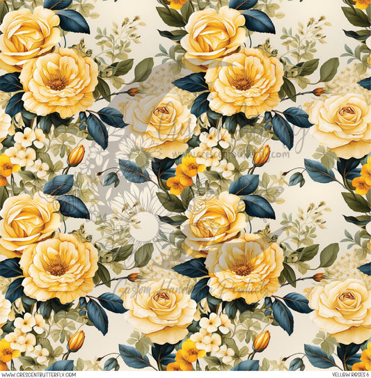 Yellow Roses 6 Printed Vinyl Sheet/Wrap