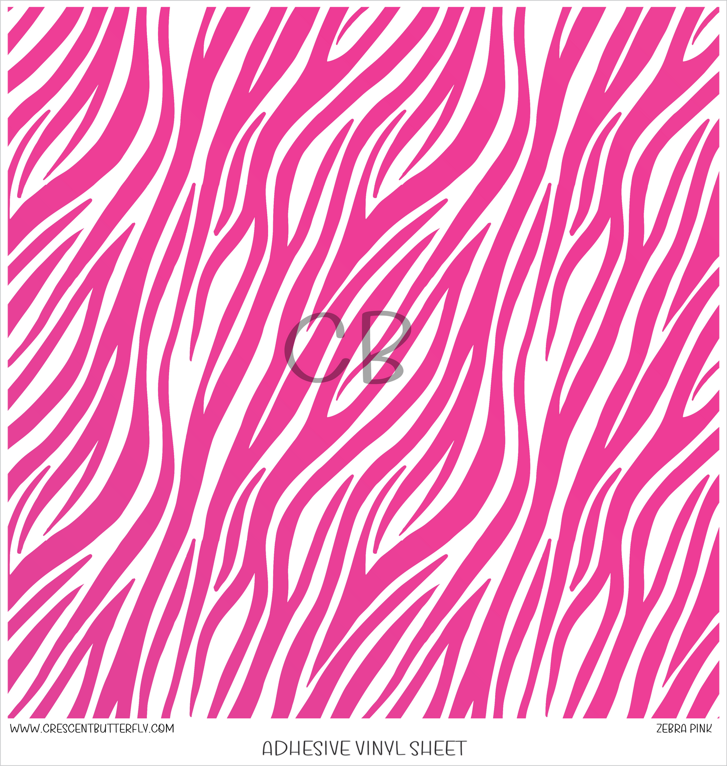 Zebra Pink Printed Vinyl Sheet