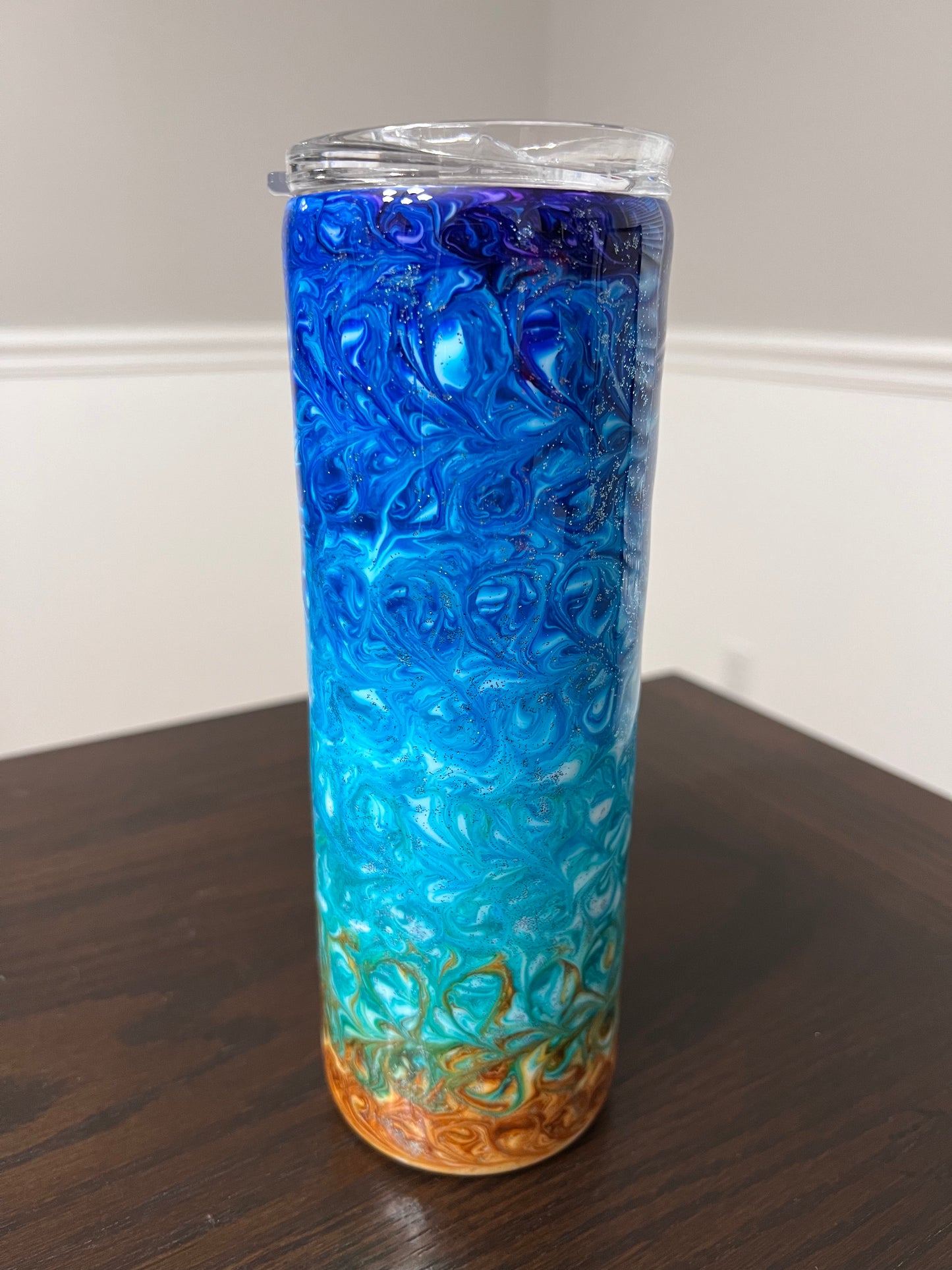 Beach Figure 8 20oz Skinny Tumbler-Pre Made-RTS