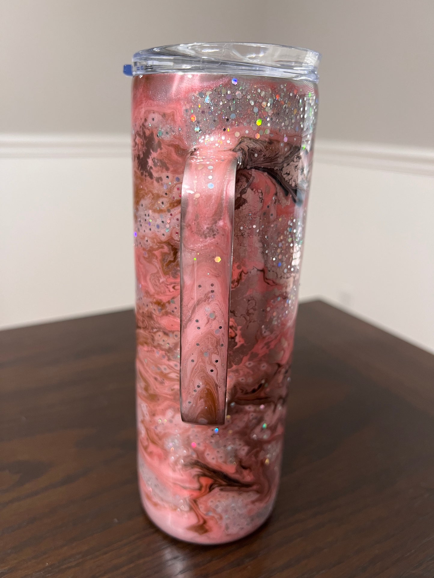Mocha Cherry Blossom 20oz Skinny Tumbler-Pre Made-RTS