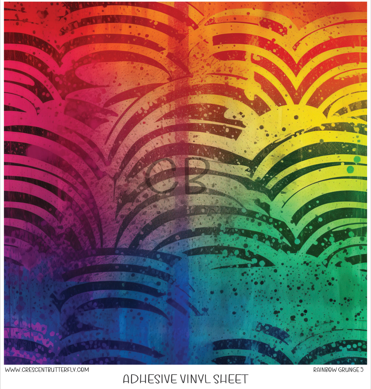 Rainbow Grunge 5 Printed Vinyl Sheet/Wrap