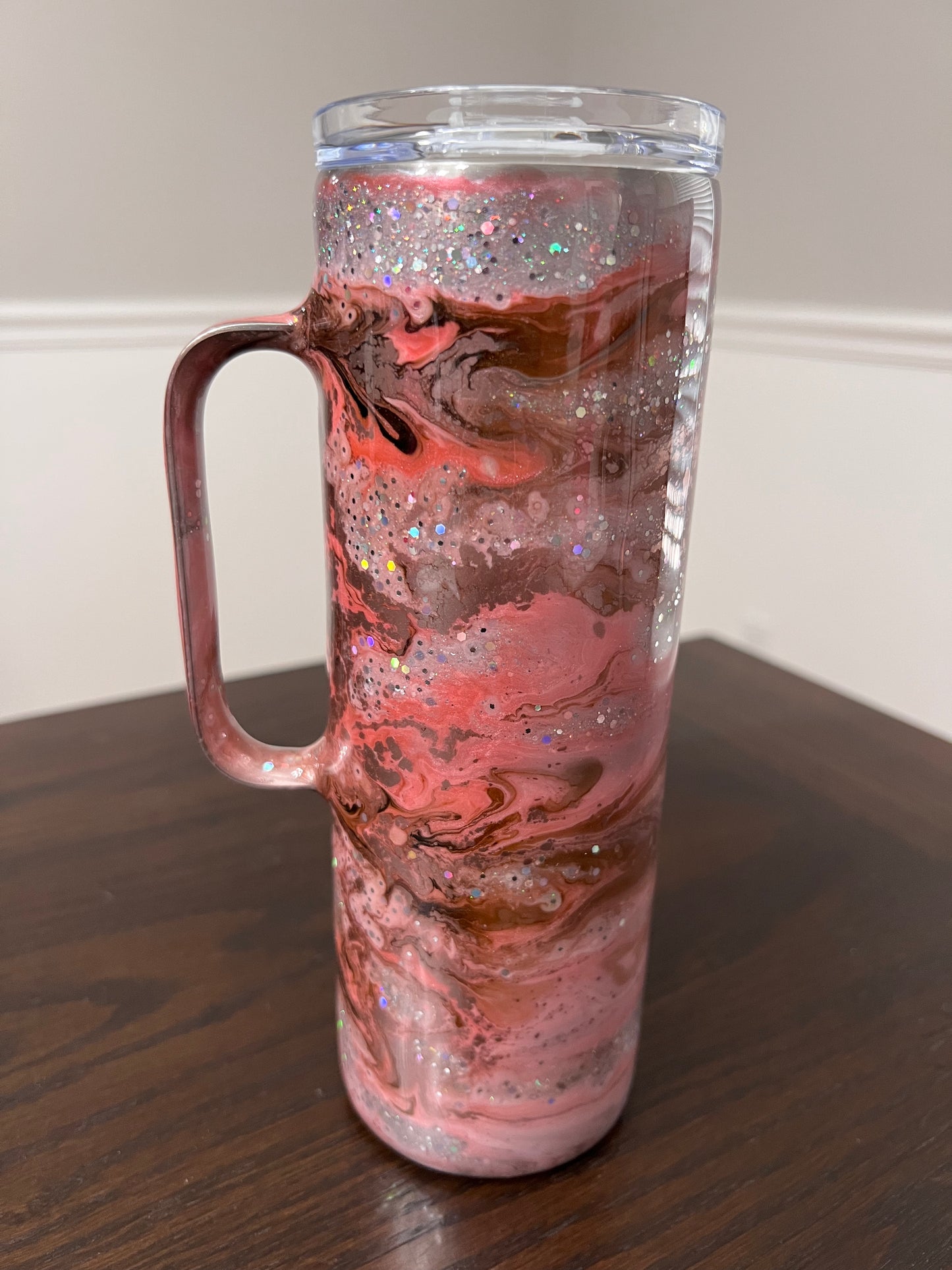 Mocha Cherry Blossom 20oz Skinny Tumbler-Pre Made-RTS