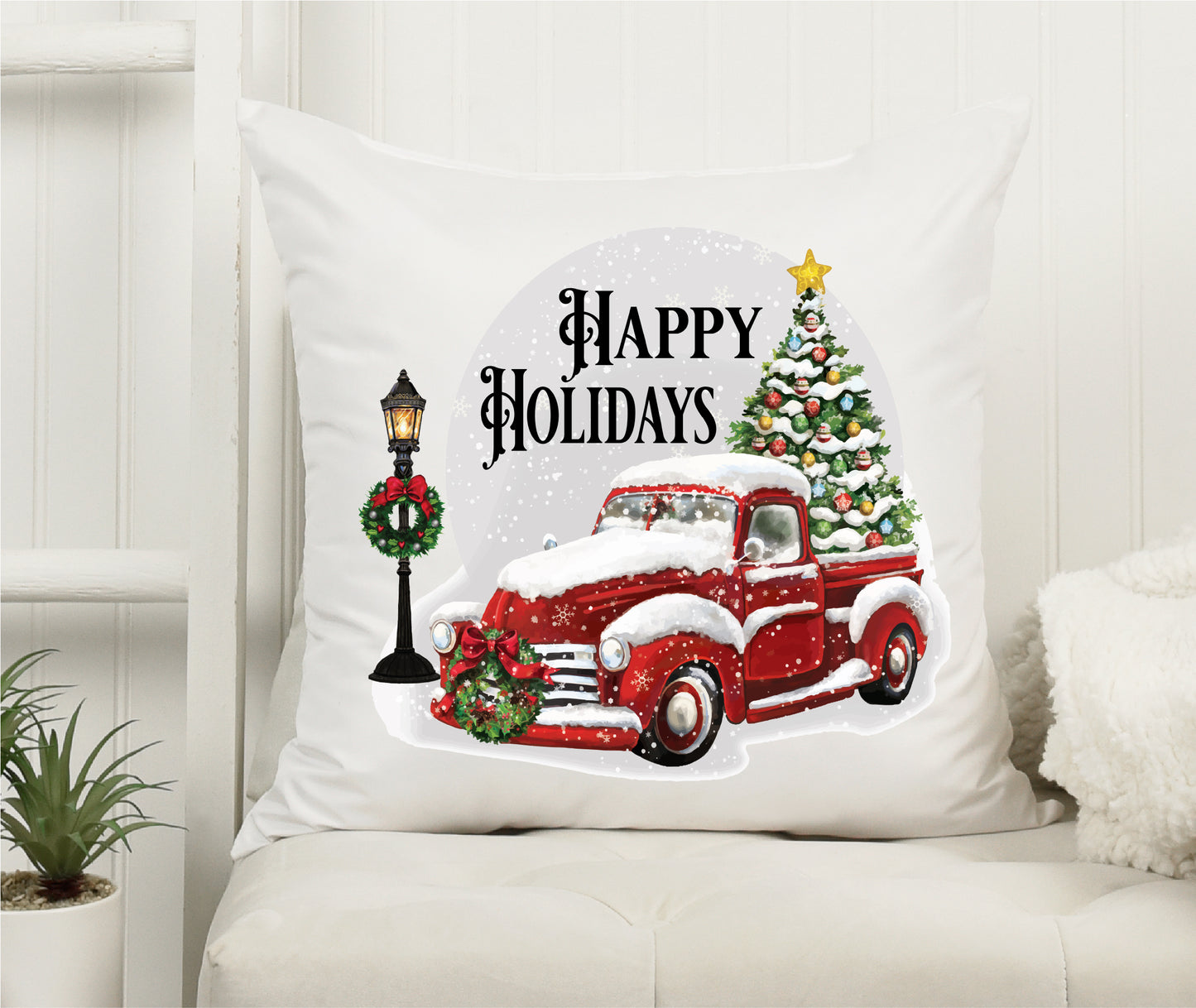 Happy Holidays Throw Pillow