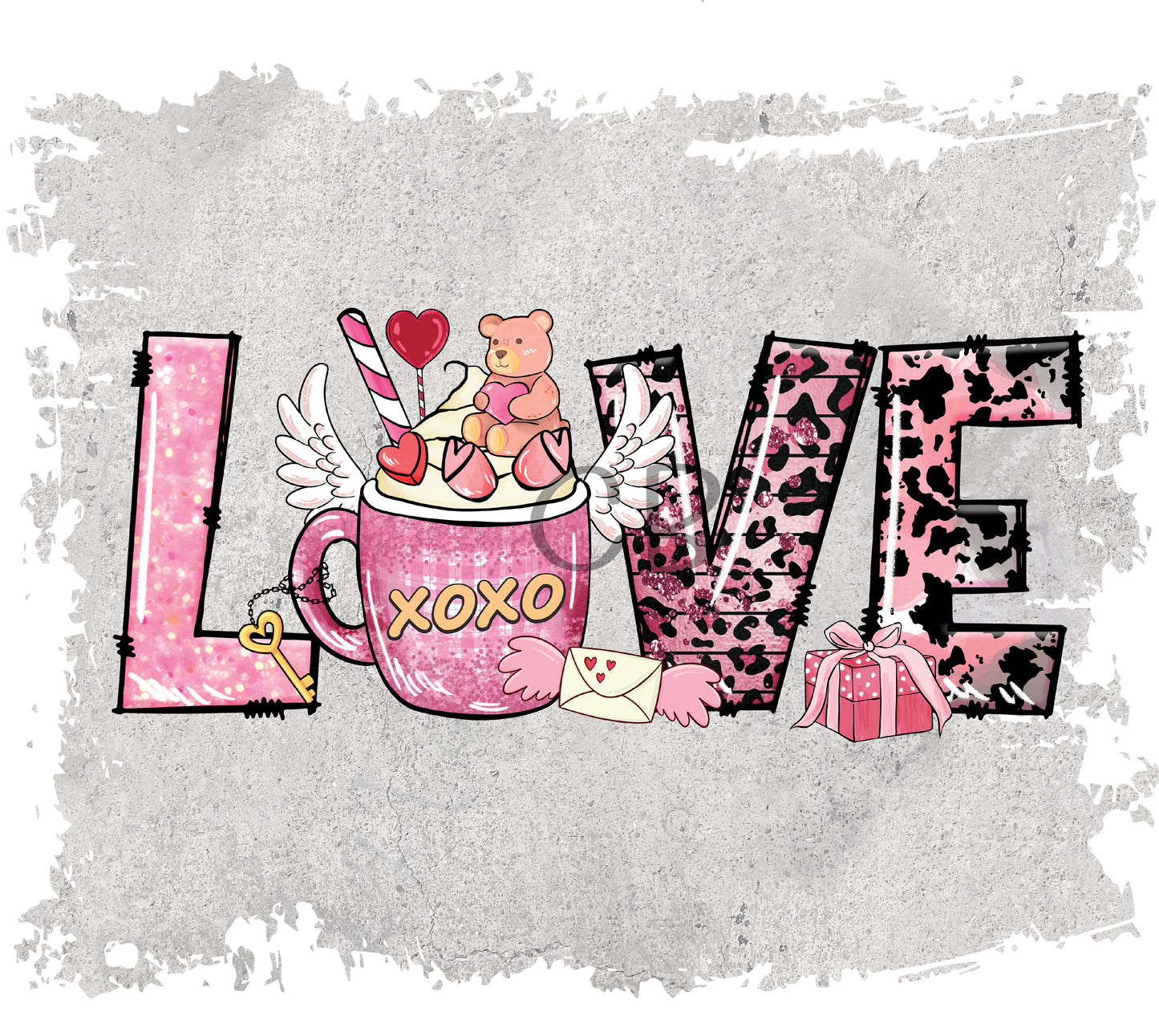 LOVE Valentines Day HTV - Sublimation Print