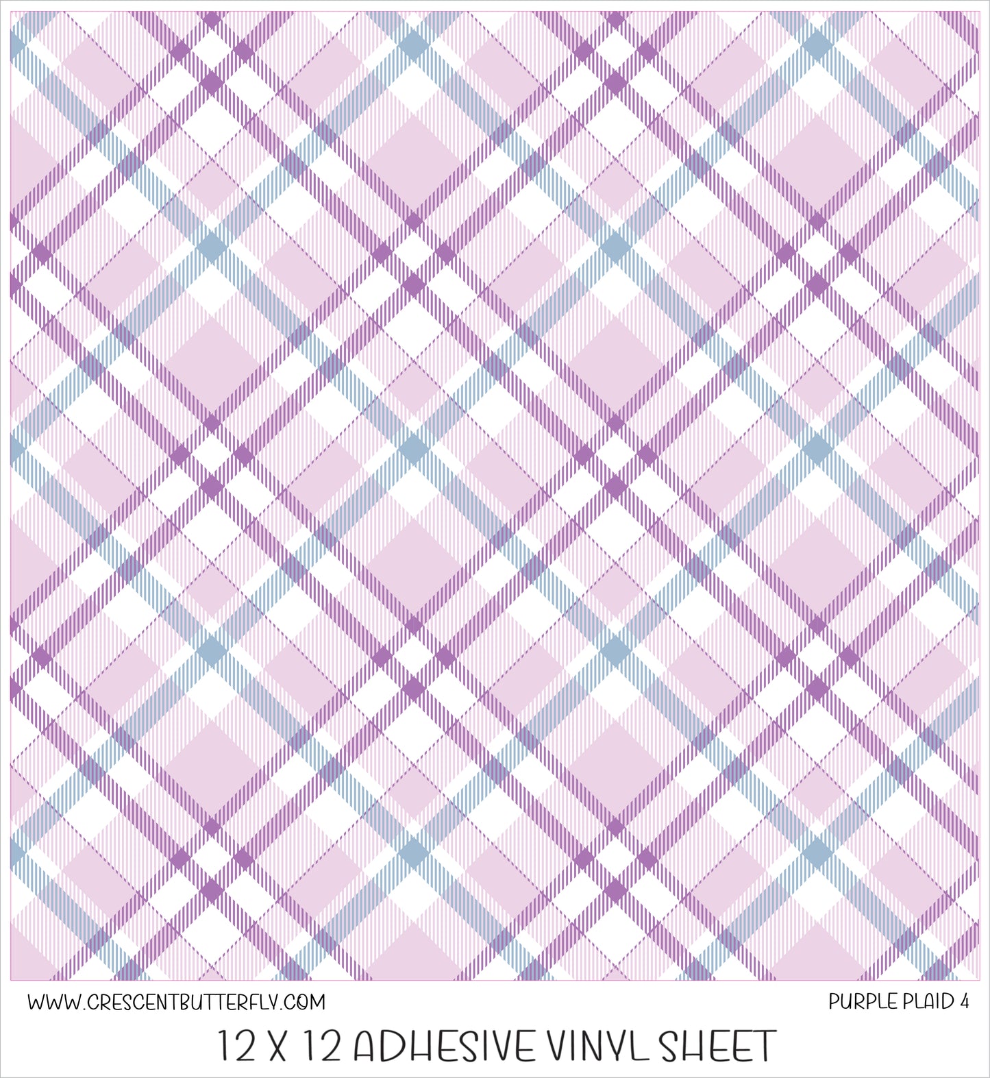 Purple Plaid 4 Printed Vinyl Sheet
